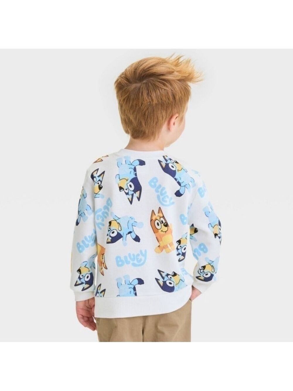 Moose Bluey Bingo Long Toddler Boys Sleeve Pullover Sweatshirt White 2T - Picture 3 of 13